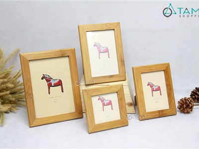 Khung ảnh gỗ tre cao cấp in hình ngựa KA-16